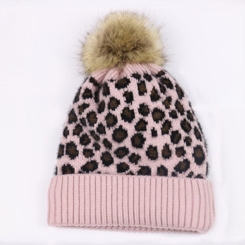 Foreign trade Amazon Harajuku leopard print knitted hat female Korean version autumn and winter new leopard point thickened ear protector wool hat