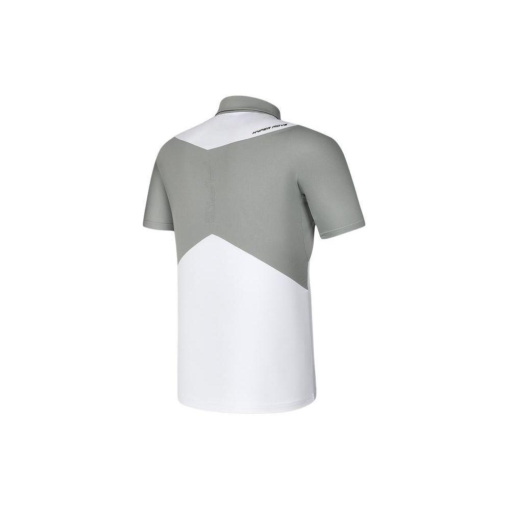 FILA Golf Series Color Block Elite Knitted Short Sleeve Polo Shirt Men Polo Shirts Jade-White A11M415106F-WT