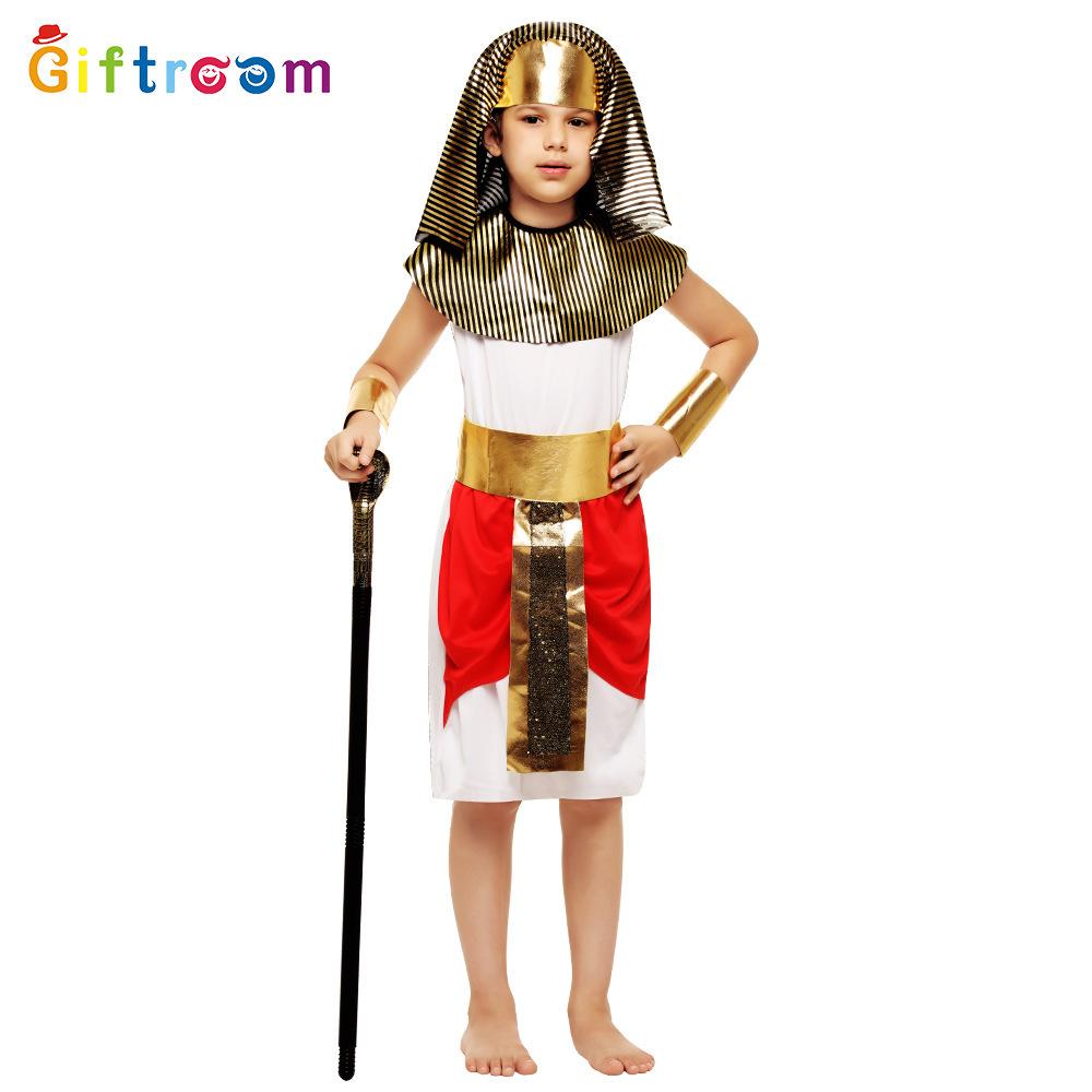 

Красный Фантастический Костюм Для Мальчиков Вдохновленный Египетскими Фараонами Идеально Подходит Для Косплей Выступлений И XL