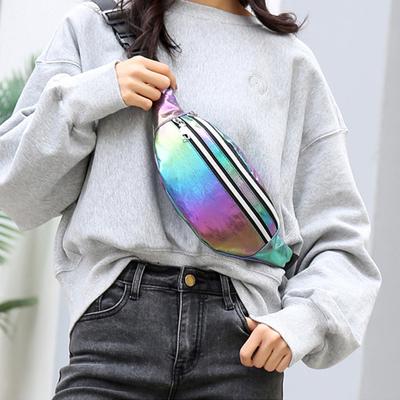 Farbverlauf Bauchtasche Laser Holographie Crossbody Hüfttasche Pack, Gürteltasche