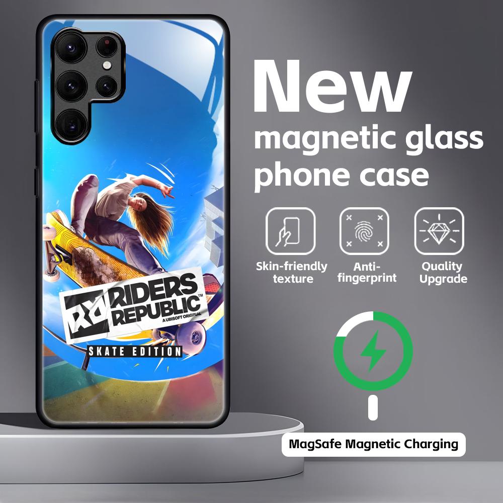 

hot game R-Riders R-Republic Phone Case For Samsung S26 S25 S24 S23 S22 S21 Plus Ultra Note20 Glass Magnetic Case Galaxy S26