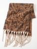 Women Winter Retro Knitted Scarf Headscarf Lady Men Casual Striped Print Tassel Thicken Warm Scarve Mujer Foulard Wrap Shawl New