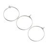 50pcs Stainless Steel Bulk Hoop Earrings Open Hoop Light Weight Wine Glass Rings Silver Round Hoop Ear Wires Party Favor