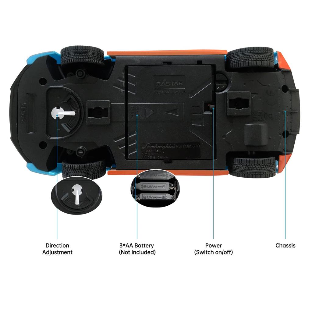 RASTAR Lamborghini Huracan STO Radio Controlled RC Model Blue 1/24 Car, Car, 2.4GHz