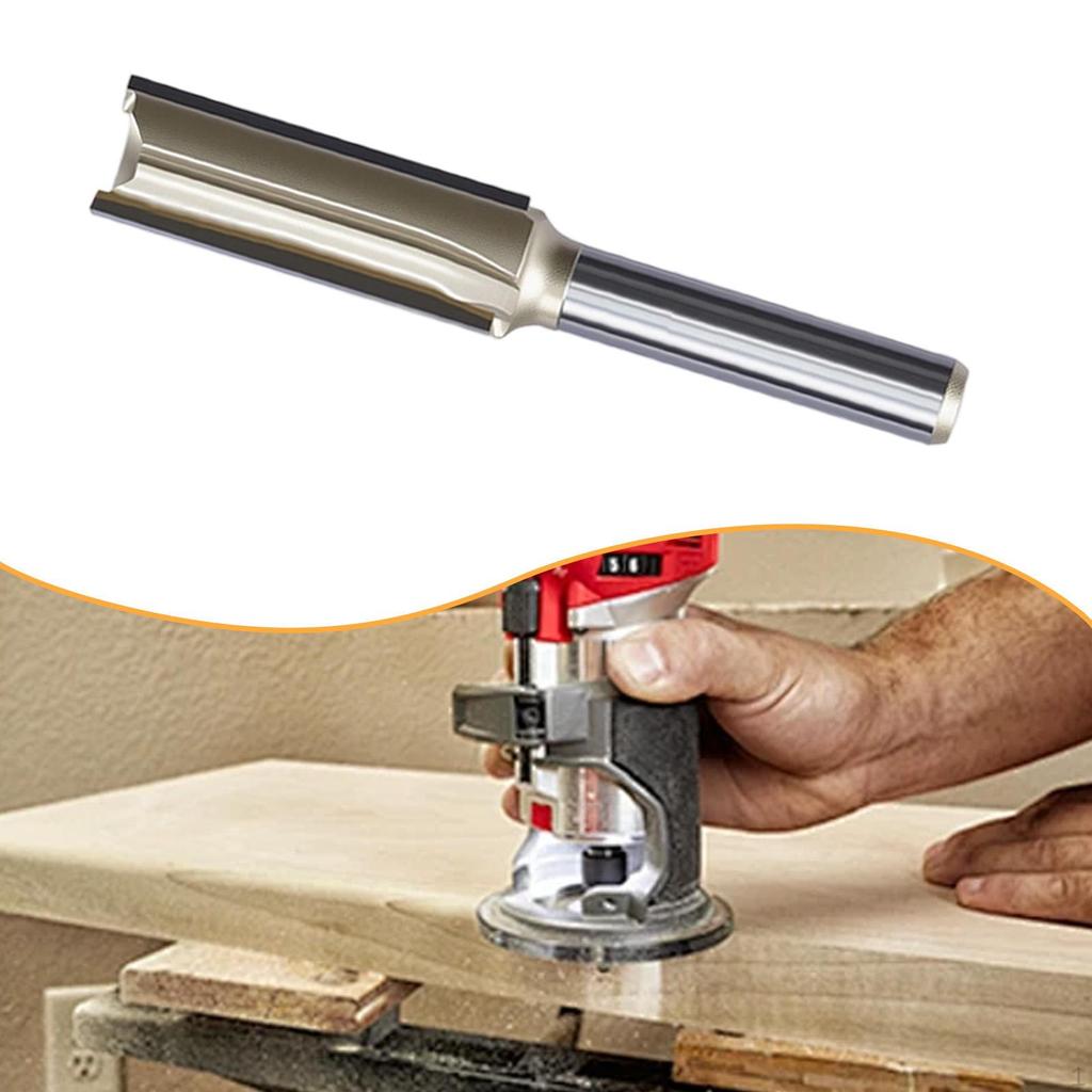 Flute Straight Router Bit 1/4 inch Shank Alloy Steel, Wood Milling Cutter, Flush Trim for