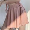 Elastic Waist Skirts with Safty Pants Ice Silk A-line Mini Skirt Simple Pleated Skirts Women  Girls