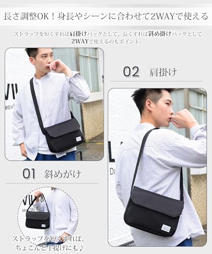 Luxiwear Large capacity shoulder bag men women crossbody lightweight suitable commuting business trips travel Ultra-lightweight 5 pocket storage