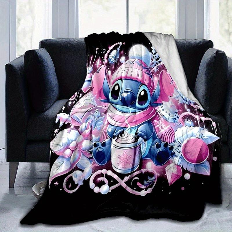 1pc Cute Stitch Printing Blanket - Soft, All-Season Throw for Living Room, Bedroom,Personalized Gift with Adorable Cartoon Design