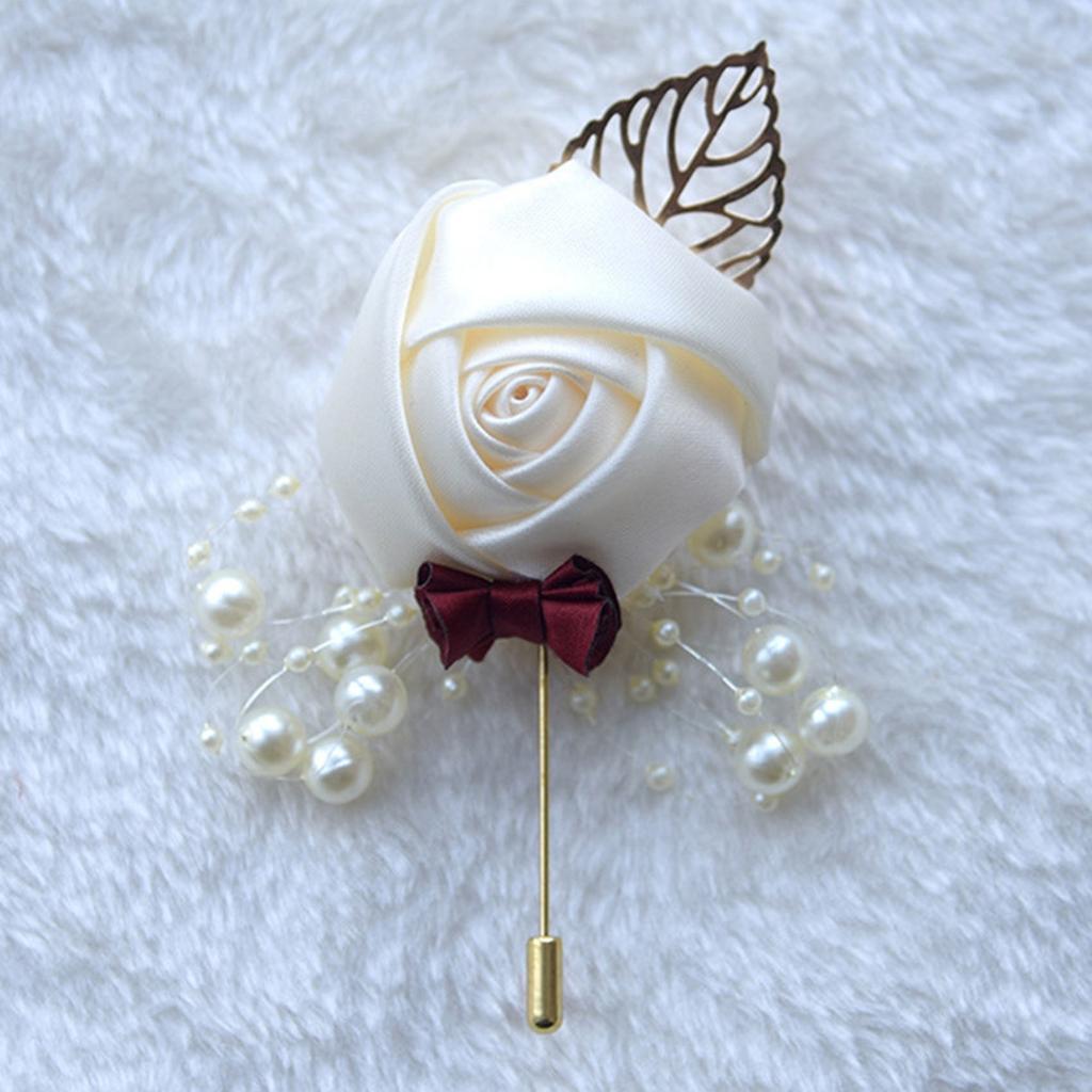 Ceremony Ball Corsage Brooch Wedding Bride and Groom Simulation Flower Corsage
