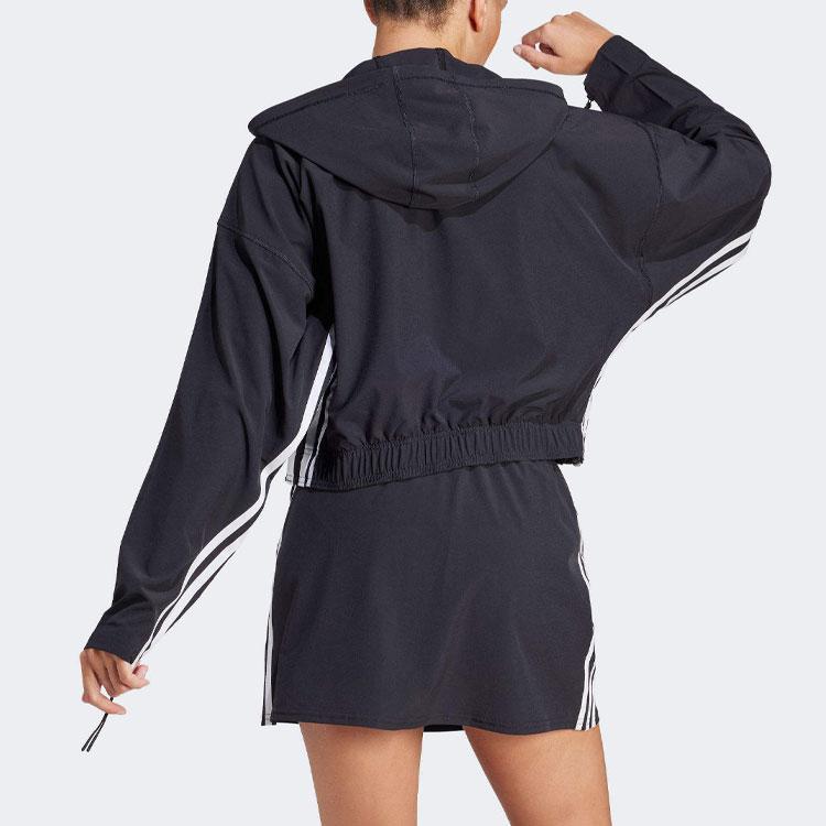 Adidas Dance Three-Stripe Colorblock Hooded Jacket Women Jacket Black IN1829