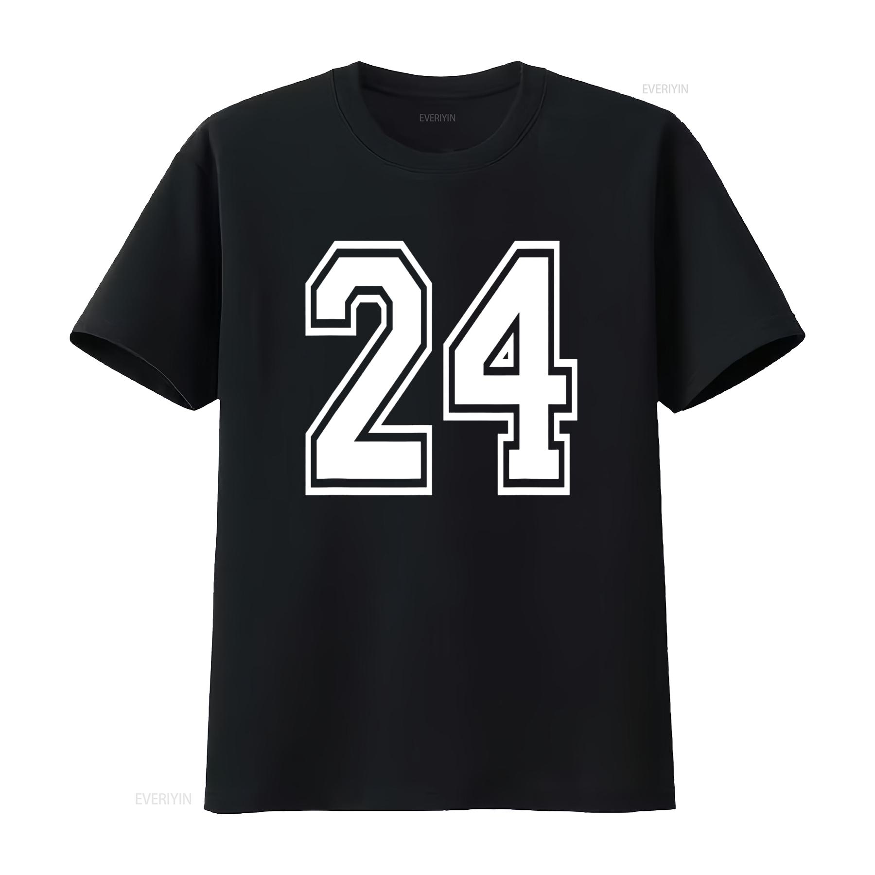 ZheXiong TEE Nummer 24 T-shirt Verjaardag Varsity Sportteam Jersey vintage Gewassen Unisex streetwear designer kleding Casual mode 4XL