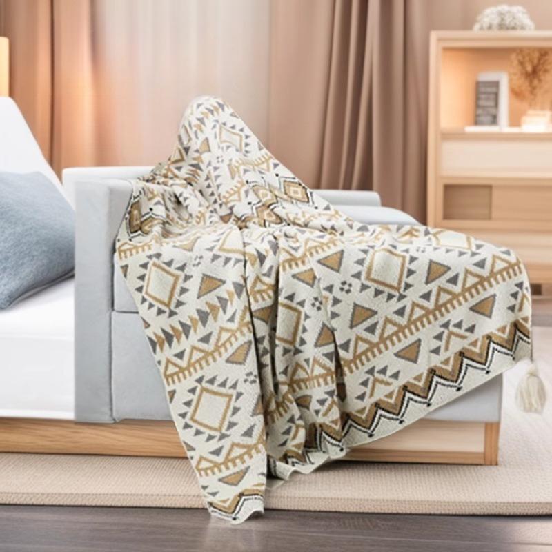Fashion Sofa Blanket - Luxury Bohemian Vintage Knitted Wool Blanket Air Conditioning Blanket Nap Blanket