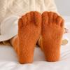 Women's Thickened Five-Toe Mink Velvet Socks - Warm, Waterproof, Mid-Length, Split-Toe, Coral Fleece for Autumn/Winter.