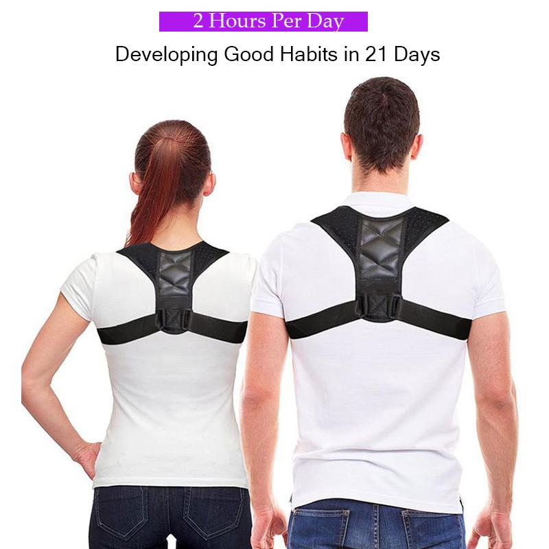 Back Posture Corrector Fastener Tape Adjustable Hunchback Correction Belt Comfortable Back Support Belt