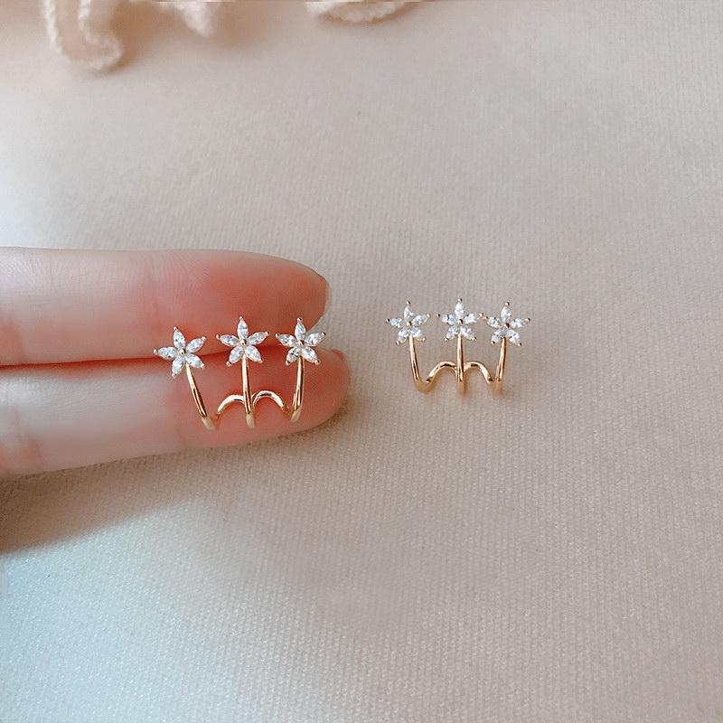 New Exquisite Zircon Flower Drop Earrings for Women Korean Elegant Luxury Long Tassel Earring Girls Party Temperament Zircon