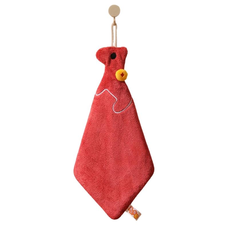 

Lucky Horse Pattern Velvet Fleece Hand Towel Celebrating Year of Horse Super Absorbent Hanging Towel for Kitchen красный