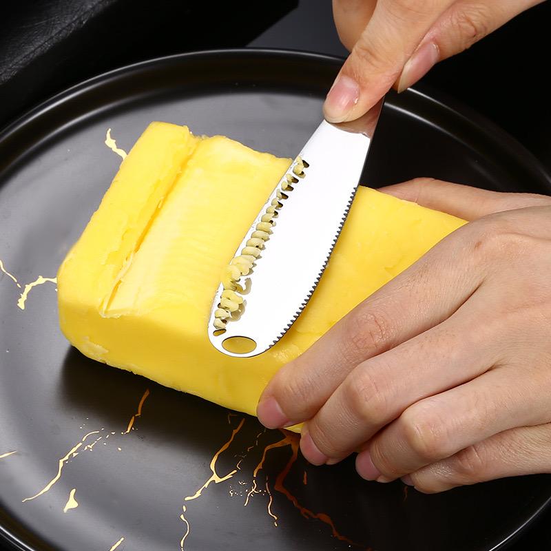 1PC butter knife with holes, butter knife with cheese, jam, spatula, bread knife, 430 stainless steel tableware