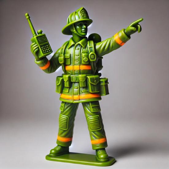 Green Fireman Figurine Mini Firefighter Soldier Resin Statue Sculpture Model Toy Home
