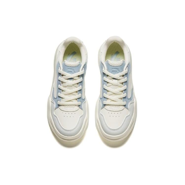 New Anta Tianxing Anti Slip And Wear Resistant Breathable Low Top Skateboard Shoes Women's White Blue 122428052-1