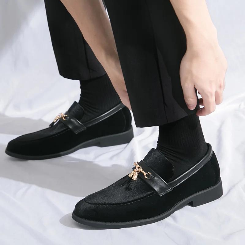 Férfi alkalmi bőrcipők Férfi Divat Patchwork Party Esküvői Naplopók Mokaszinok Férfi Felcsúsztatható Könnyű Kényelmes Vezetési Lapok