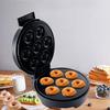 Donut Maker, Electric Non Stick Surface Makes 7 Small Doughnuts, Decorate Frost Ice Your Own for Kid Friendly Baked Dessert Treat