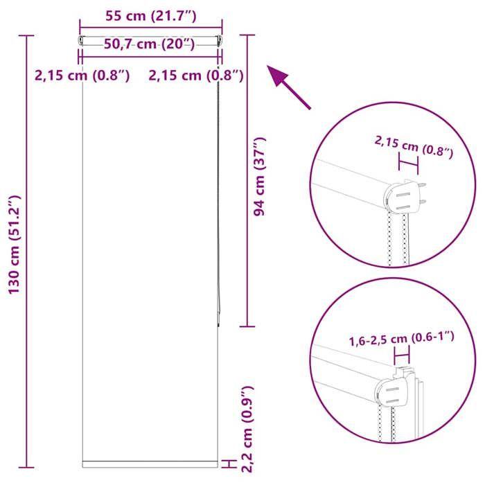 VidaXL Blackout Roller Blind Fabric Width 50.7 Cm Polyester, Day and Night Blind, Kitchen Blind, Blind 4011483