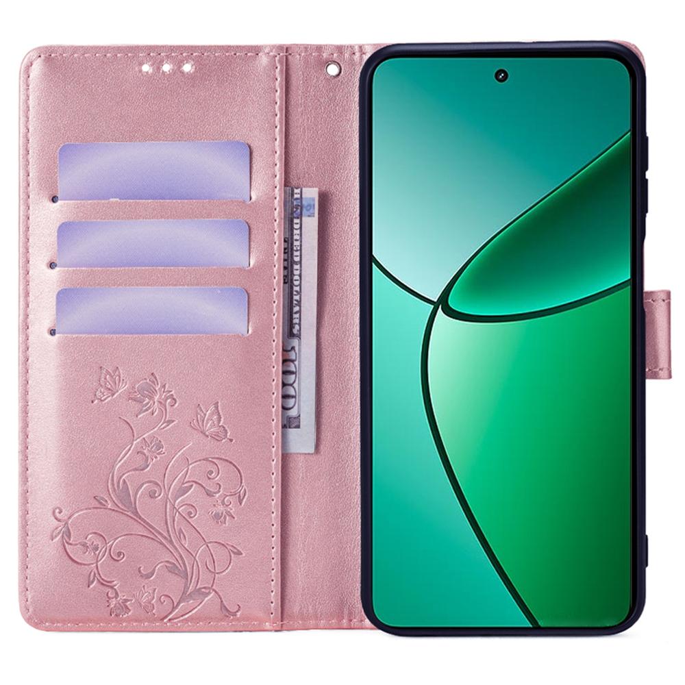 For Realme 12 4G/12+ 5G Case Butterfly Flower Leather Magnetic Closure Phone Cover