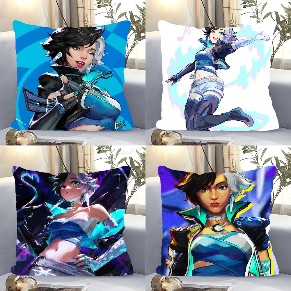 Luna S-Snow Game M-Marvel Rivals Pillow Case Square Pillow Bedroom Sofa Leisure Comfort CushionLiving Room Home Decoration 40X40