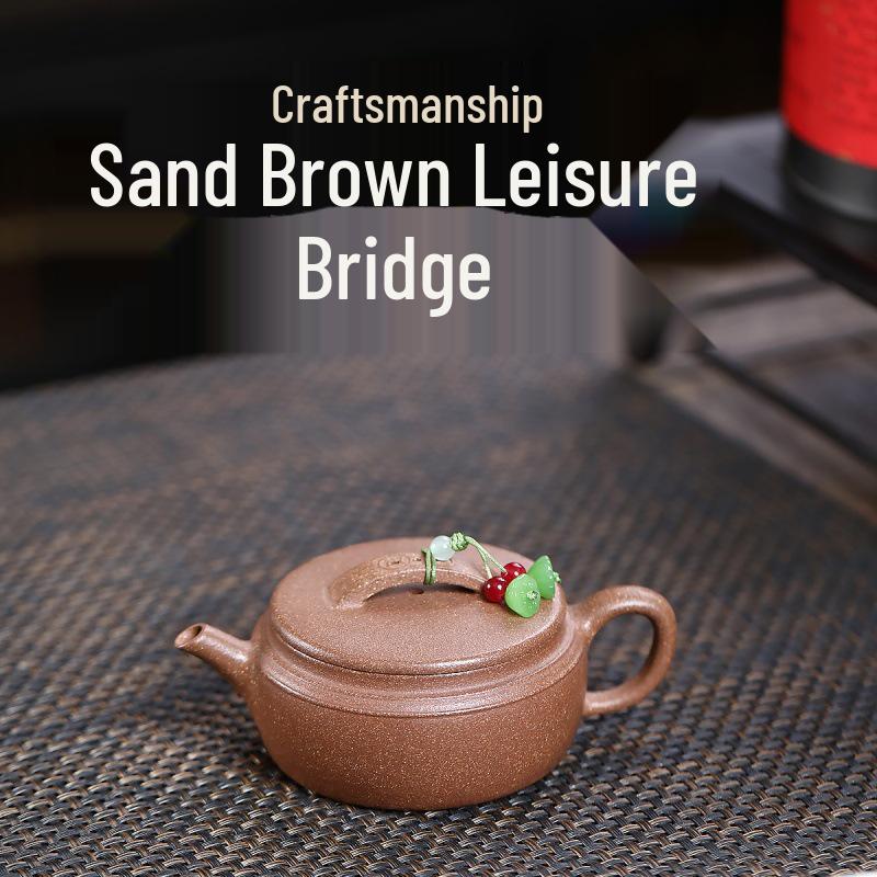 Handcrafted Yixing Peach Blossom Clay Teapot Gift Set by Renowned Artist 140cc