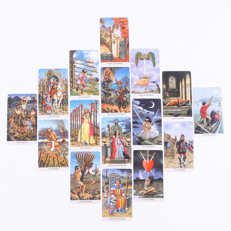 78Pcs Longest Dream Tarot Card Set Divination Tool With Detailed Guidebook Colorful Frame Fortune Telling Cards