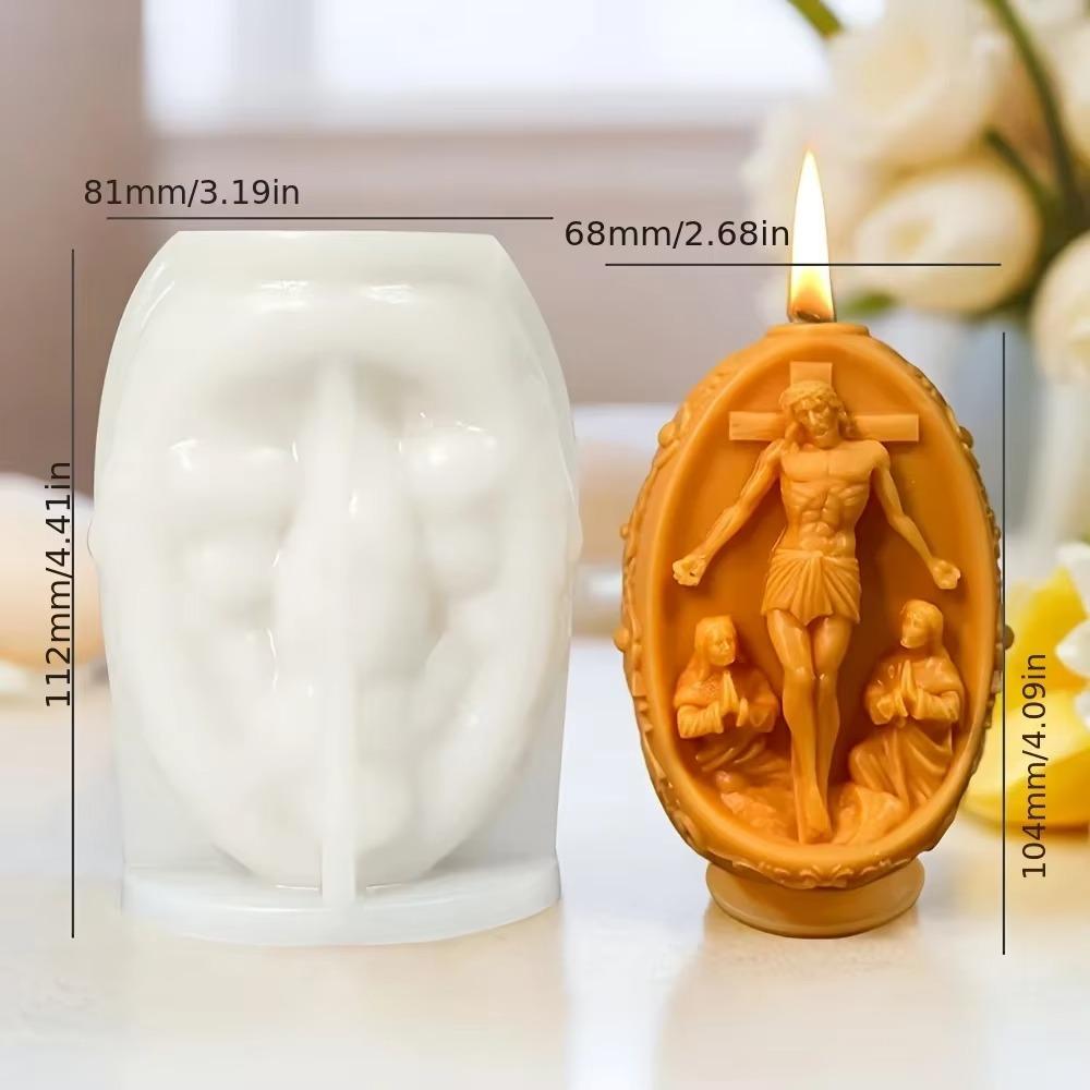 Easter Egg Candle Silicone Mold Diy Jesus Prayer Plaster Soap Mold Party Decoration Handmade Mold Christmas Gifts