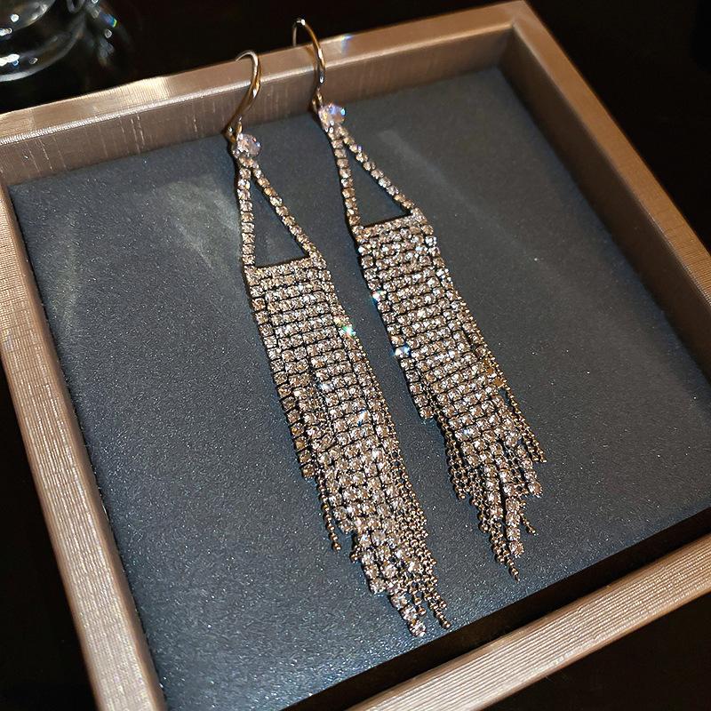 Love Long Fringed Earrings Heavy Industry Temperament Earrings Light Luxury Fashion High Sense Earrings Women