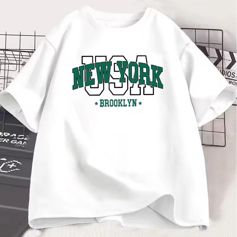 

Men s Women s Loose Short Sleeves T-Shirts Brooklyn Usa Prints Round Neck T-Shirts Summer Street Fashion Couple s Clothing Tops 5XL різнокольоровий