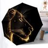 1pc Lion Head Automatic Folding Umbrella Durable Iron Frame,All Seasons Home Travel Outdoor Multifunctional Umbrella Yy251115074
