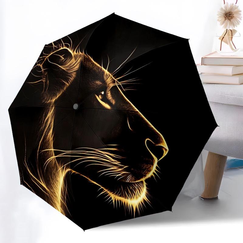 

1pc Lion Head Automatic Folding Umbrella Durable Iron Frame,All Seasons Home Travel Outdoor Multifunctional Umbrella yy251115074