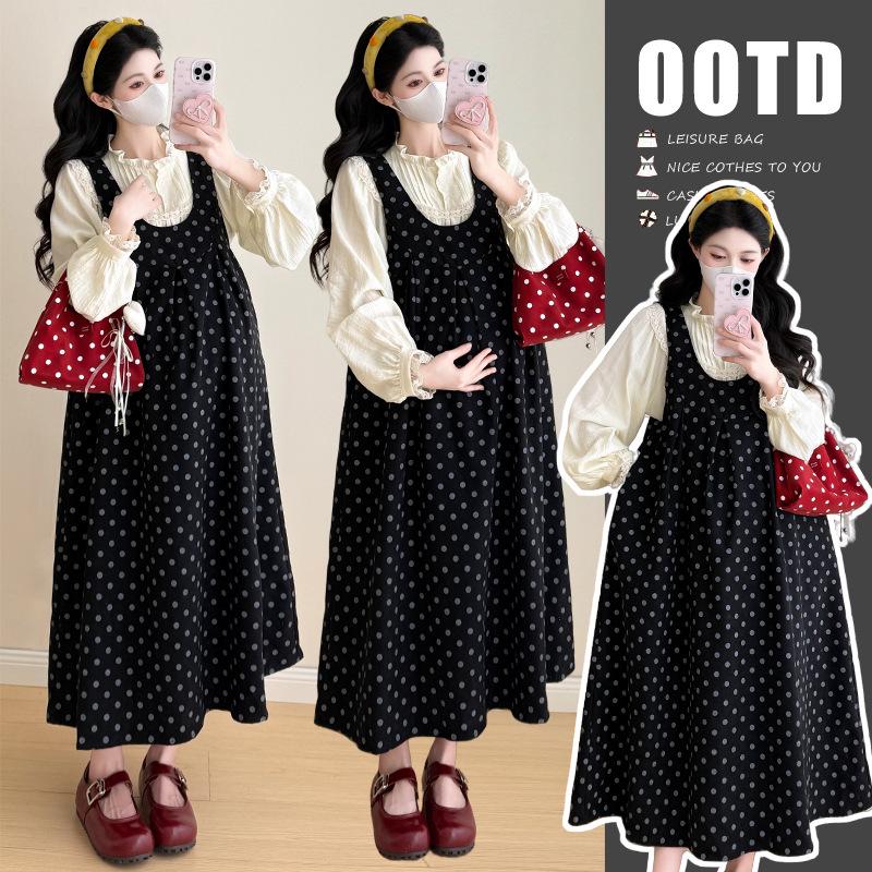 2026 Spring/Summer Polka Dot Vest Dress & Apricot Lace Shirt 2XL