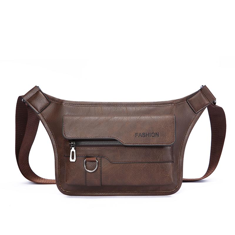 Men's Crossbody Bag Chest Bags High Quality Shoulder Bag Chest Bag for Men Fashion Business Messenger Bag PU Leather Waist Bags