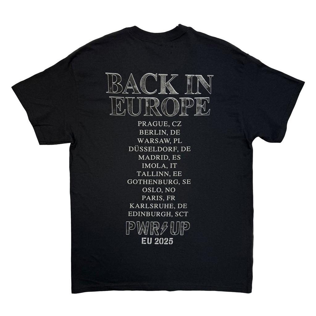 AC/DC Unisex Adult Back In Black EU Tour Â´25 Back Print T-Shirt