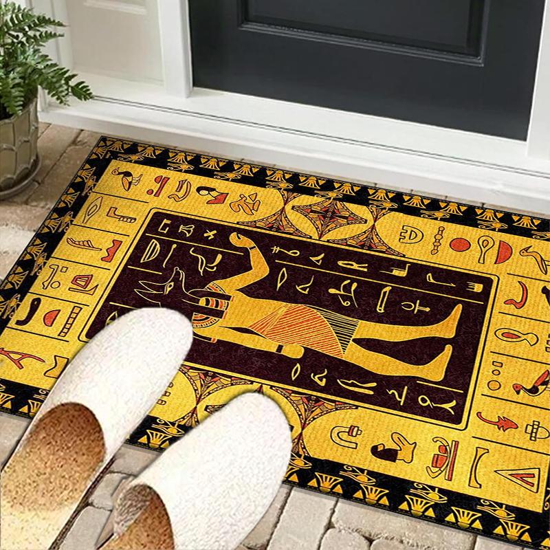 Ancient Egyptian Hieroglyphics Office Rug Chair Mat, Entryway Carpet, Suitable for Front Door, Bedroom, Living Room, Desk, Holiday Gift