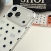 Simple Black and White Polka Dot Bow Phone Case for iPhone 17 Pro Max/16, Double Layer Design for Models 15/14.
