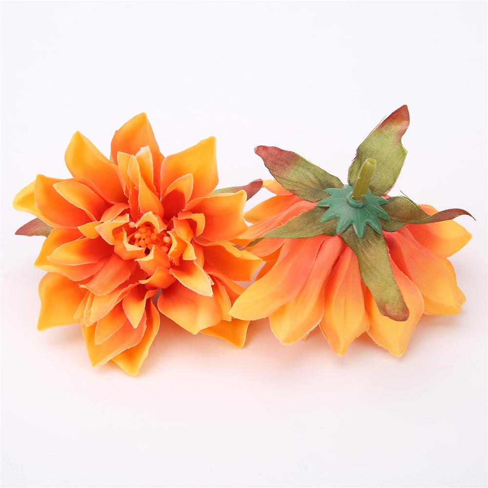 10Pcs Dahlia Flower Heads Artificial Flower For Home Decor Fake Flowers Wedding Party Wreath Silk Dahlia Crafts Gift Accessories