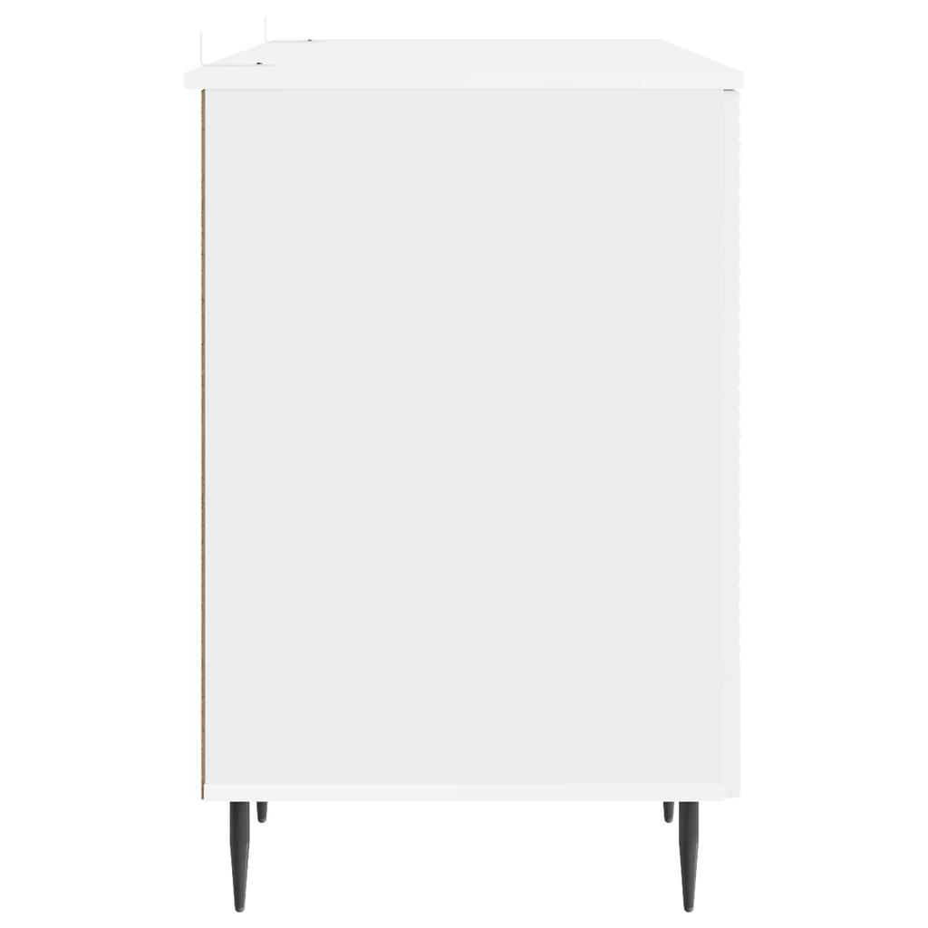 Glossy White Desk 142.5 X 50 X 75 Cm Particleboard