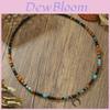 Geometric Wooden Bead Necklace With Moon Pendant For Men And Women