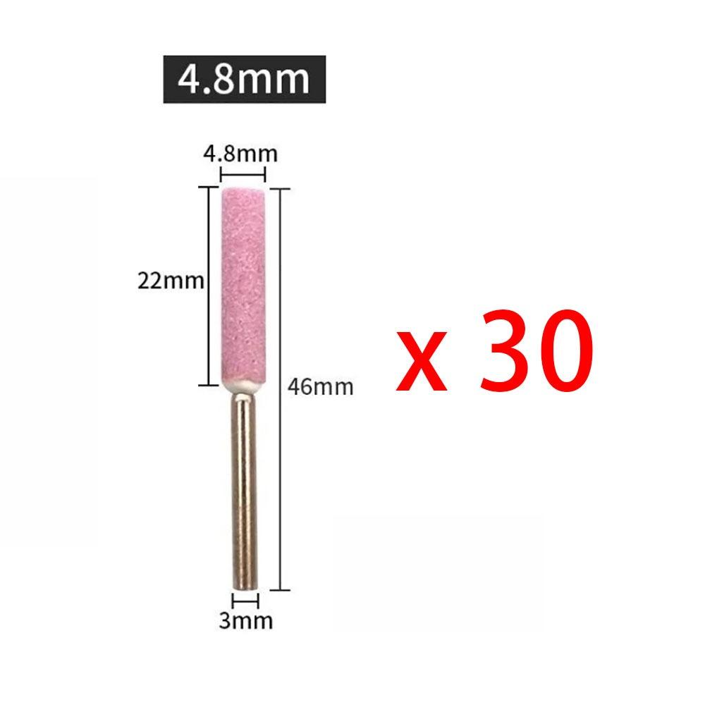 30Pcs Chainsaw Head Grinding Stone File Mounted Points 4/4.8/5.5/6mm Chainsaw Sharpener Stones Sharpening Carving Tools