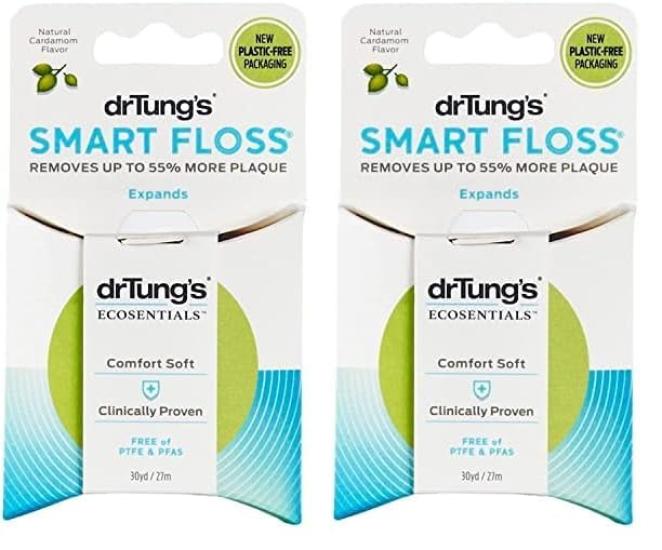 Dr. Tung's Smart Floss, Cardamom Flavor, 30 yd (27 m) (Pack of 2)
