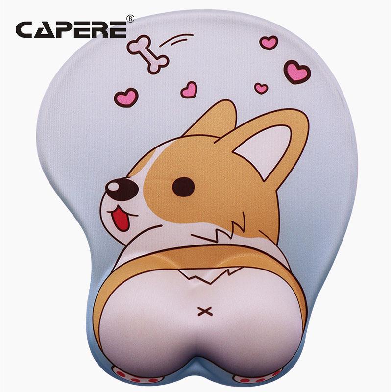 Cartoon Cute Girl 3D Silicone Mouse Pad with Wrist Rest for Office & Esports