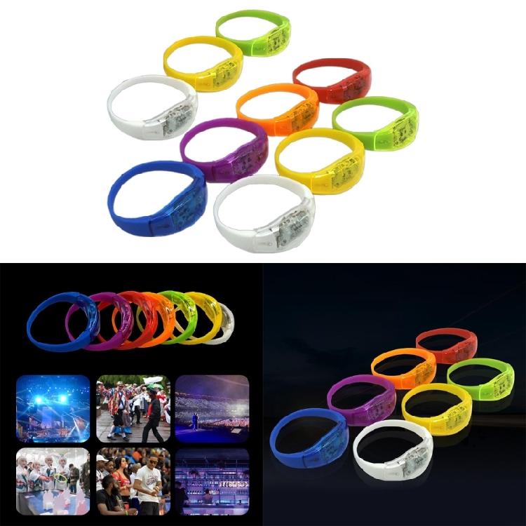10pcs Voice Control LED Light Bracelets Glow in Dark Party Supplies for Concerts