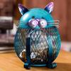 Metal Cat Coin Piggy Bank for Adults Visible Handcrafted Cute Animal Money Bank with Bottom Cover Fo