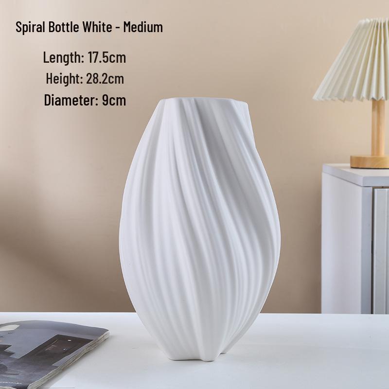 Modern Round Ceramic Vase - Creative Living Room Ornament for Dried Flowers