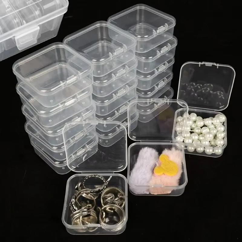 10pcs Mini PP Storage Box Transparent Plastic Case Container Square Rectangle Packaging Box For Jewelry Display Boxes TMZ
